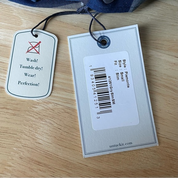 New! Untuckit Piemonte Slim Fit Plaid Shirt nwt 35509 - Picture 13 of 14